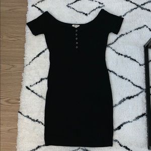 Black Ribbed mini dress